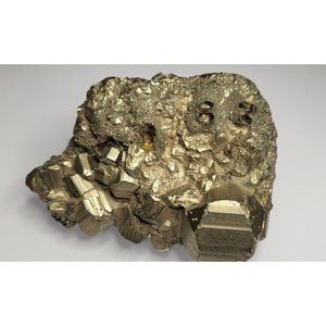 Gorgeous pyrite crystal cluster specimen Fluorescence Yellow 396.89 grams 3 inch